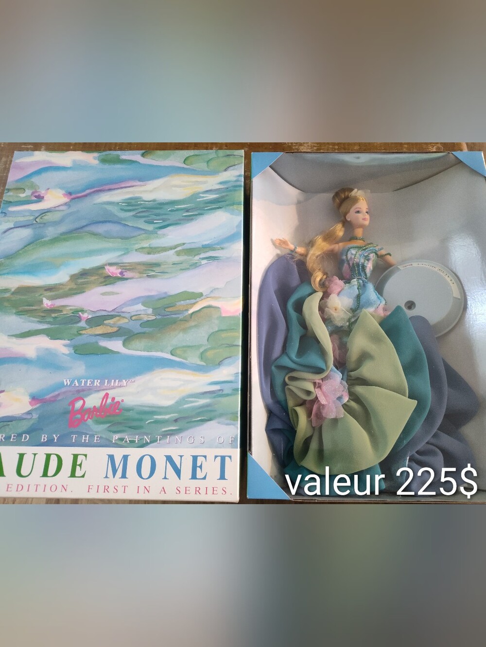Monet Collector Barbie in Green & Teal Gown